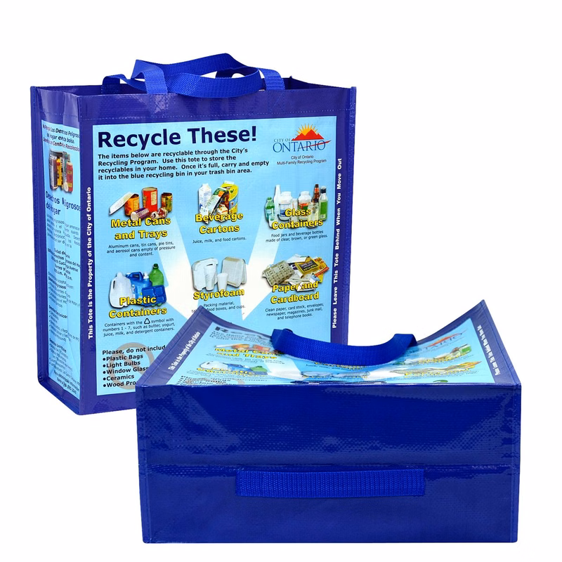 Custom 150g Laminated Woven Recycling Bag 15"x15.5"x7"