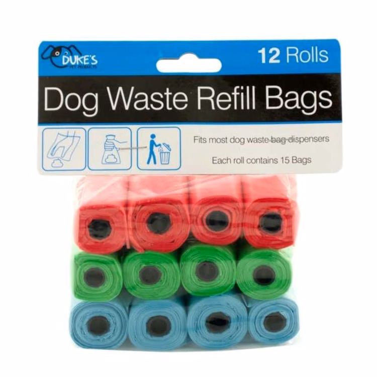 Dog Waste Refill Bags - Assorted 180 Count