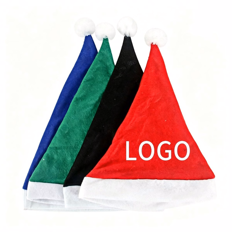 Non-woven Holiday Hat with Decorative Pompom for Adult Wear