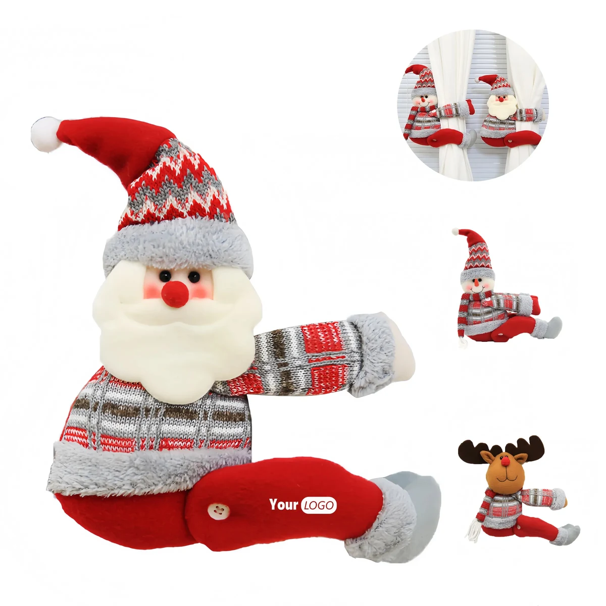 Fleece Christmas Creative Curtain Buckle Cartoon 1