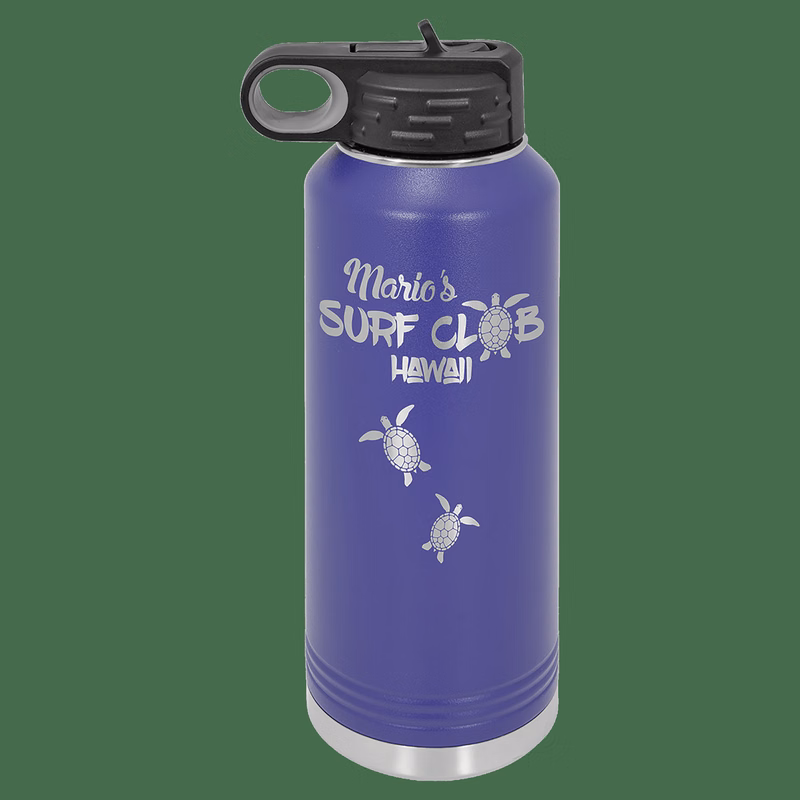 40 oz. Purple Powder Coated Laser Engraved Polar Camel Water Bottles
