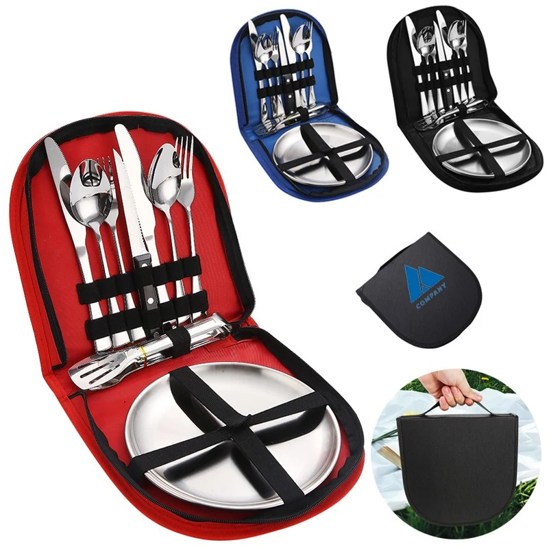 Portable Stainless Steel Tableware Set For Outdoor Travel 1
