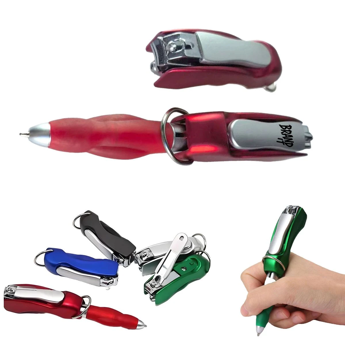 Ballpoint Pen W/Nail ClippersKeychain, custom pen with logo imprint 1