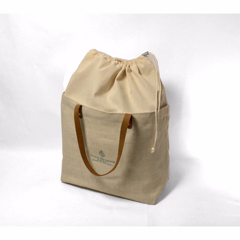 Burlap Canvas Open Tote