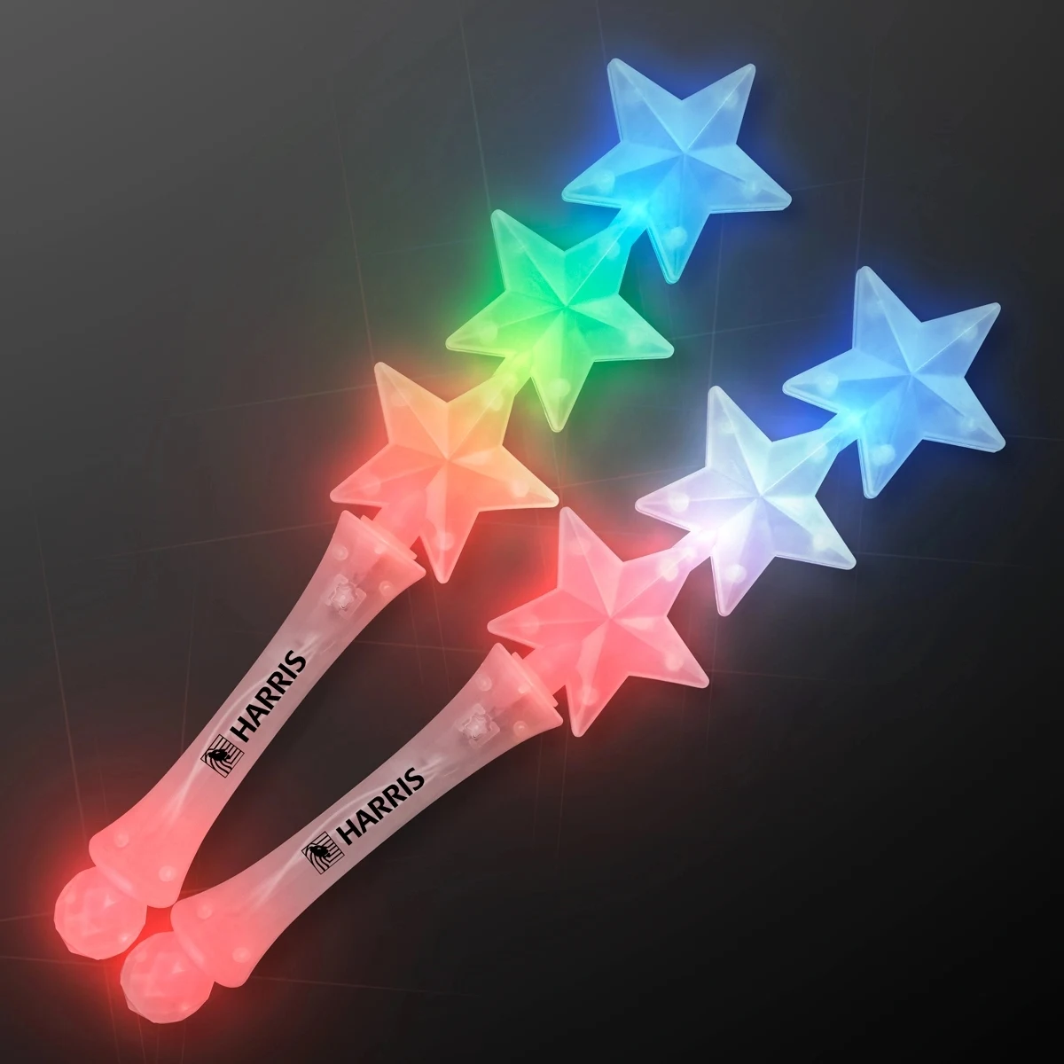 Triple Star Light Up Flashing Wand 1