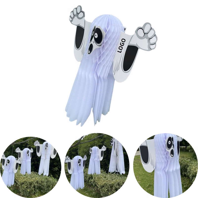Paper Ghost Halloween Paper Honeycomb Decorations