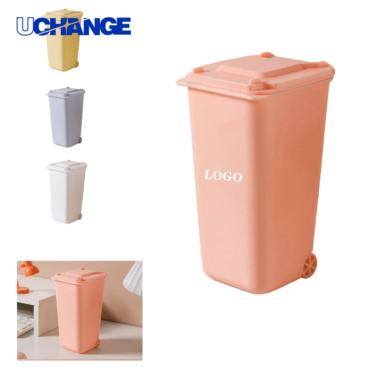 Mini Desktop Trash Can with Lid 1