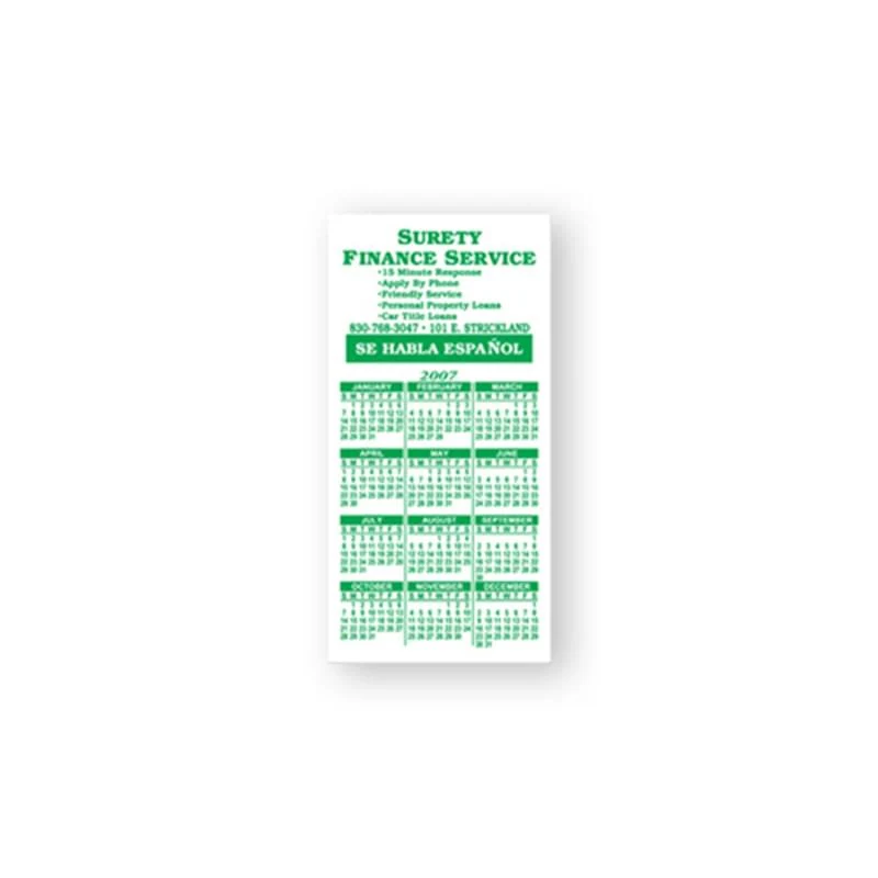 2"x4" Calendar Magnet Custom Imprinted Magnets - 30mil 1