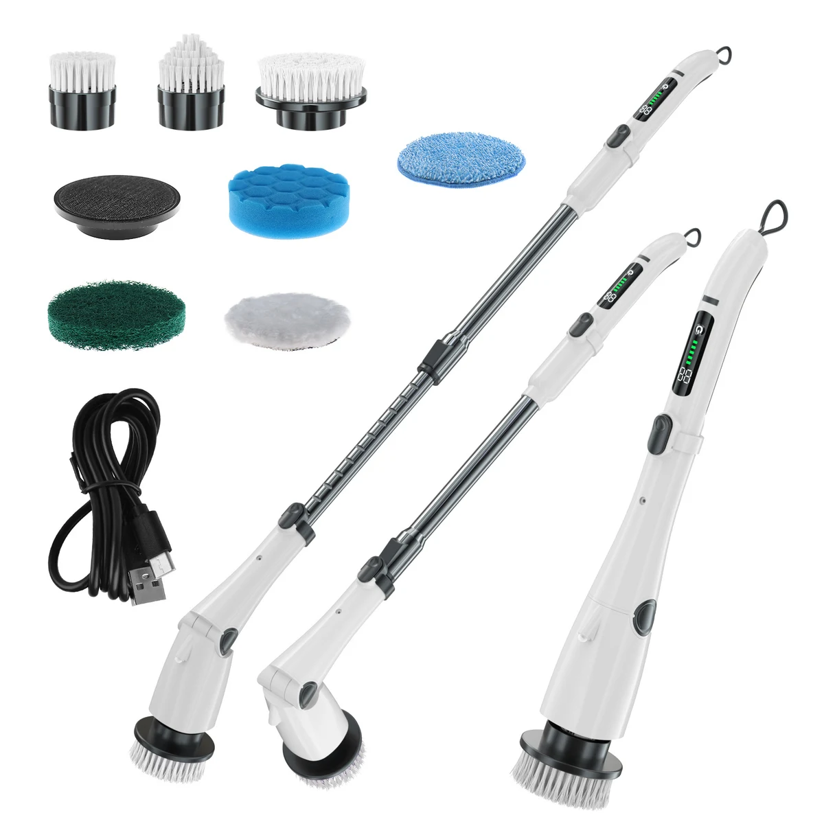 Electric Spin Scrubber with Long Handle 1