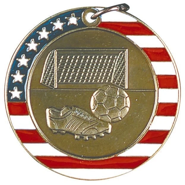 Soccer Stars & Stripes Medal, 2" 1