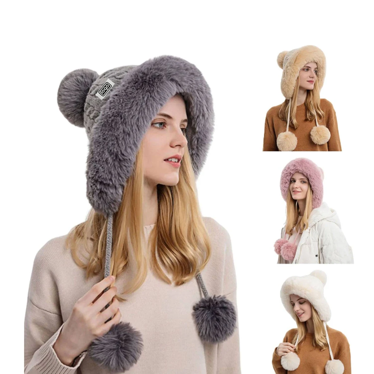 Women Winter Wool Cover Ear Hat 1