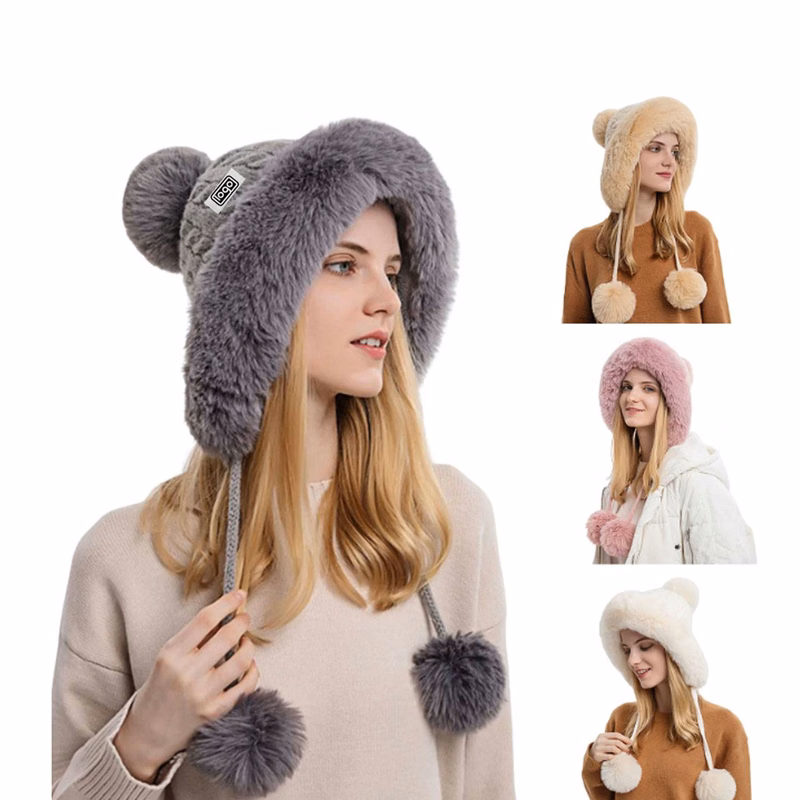 Women Winter Wool Cover Ear Hat