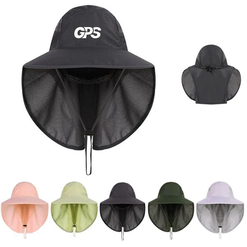 12 " UV Sun Booney Hat With Neck Flap 1