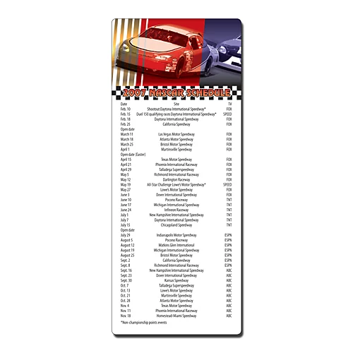 Laminated Card - 3.5x8.5 Calendar, Schedule or Chart - 14 pt. 1