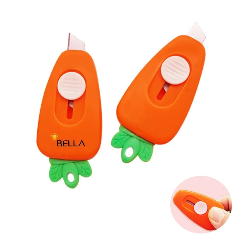 Mini Retractable Knife Cute Carrot Box Cutter Letter Opener 1