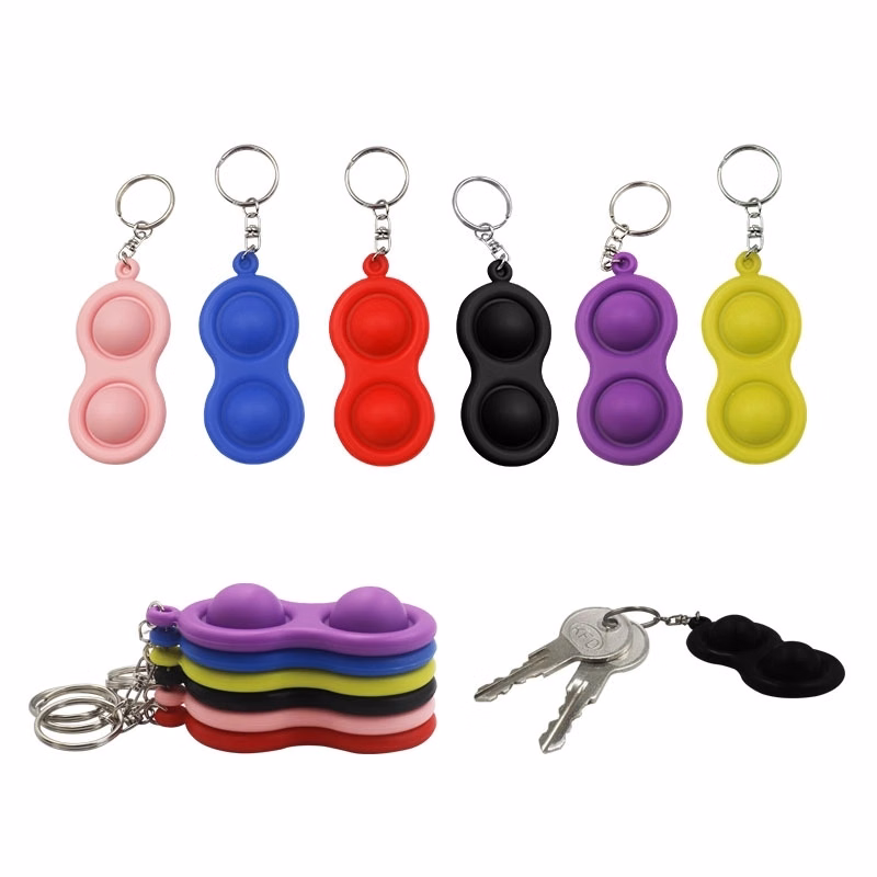 Silicone Push Pop Bubble Toy Key Chain