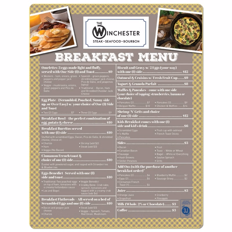 Menu, Flat (8.5" x 11")