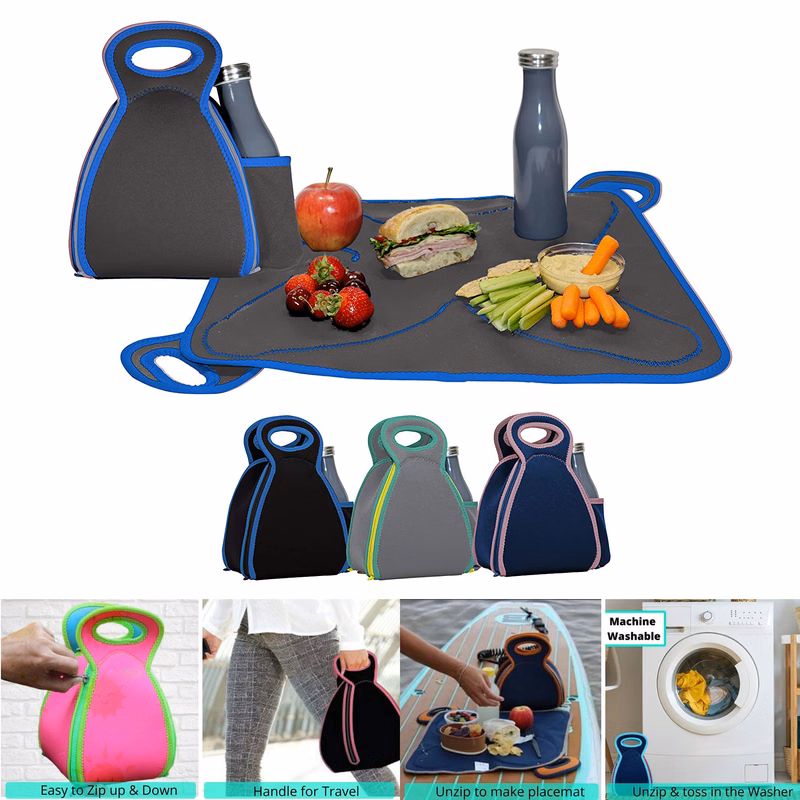 Resuable Lunch Bag Unzips Into Placemat