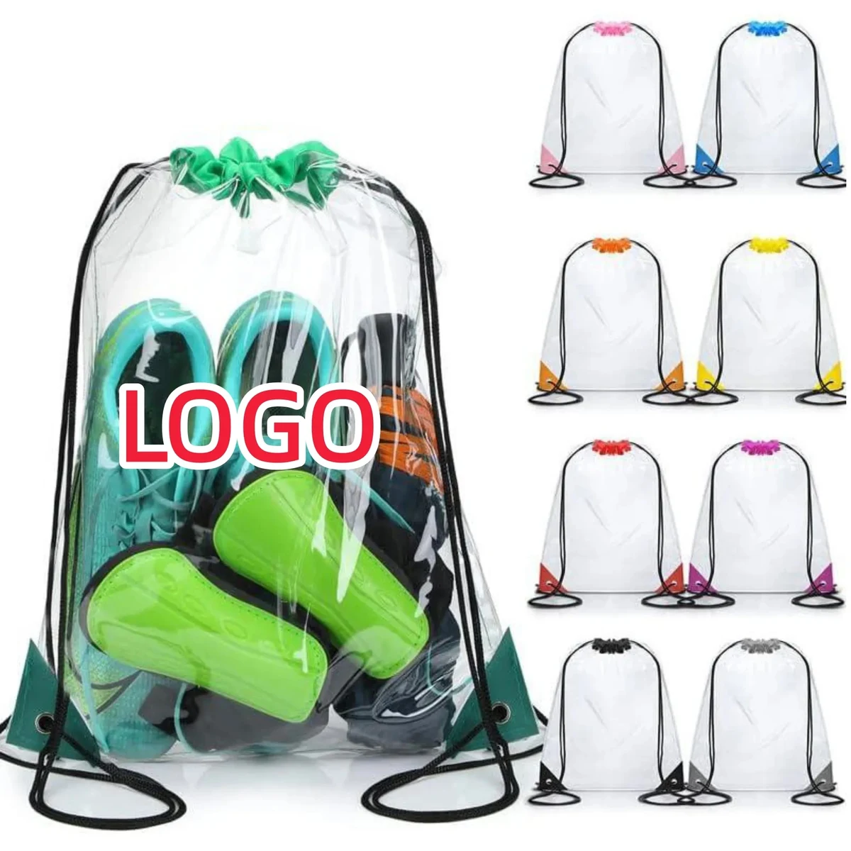 Clear Stadium Drawstring Backpack Waterproof PVC Bag 1