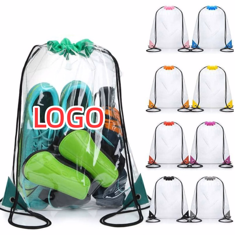 Clear Stadium Drawstring Backpack Waterproof PVC Bag