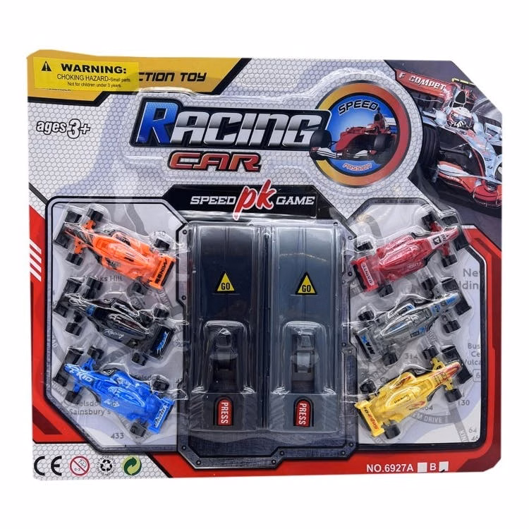 Race Car Action Toys - 2 Launch Ramps & 6 Racers