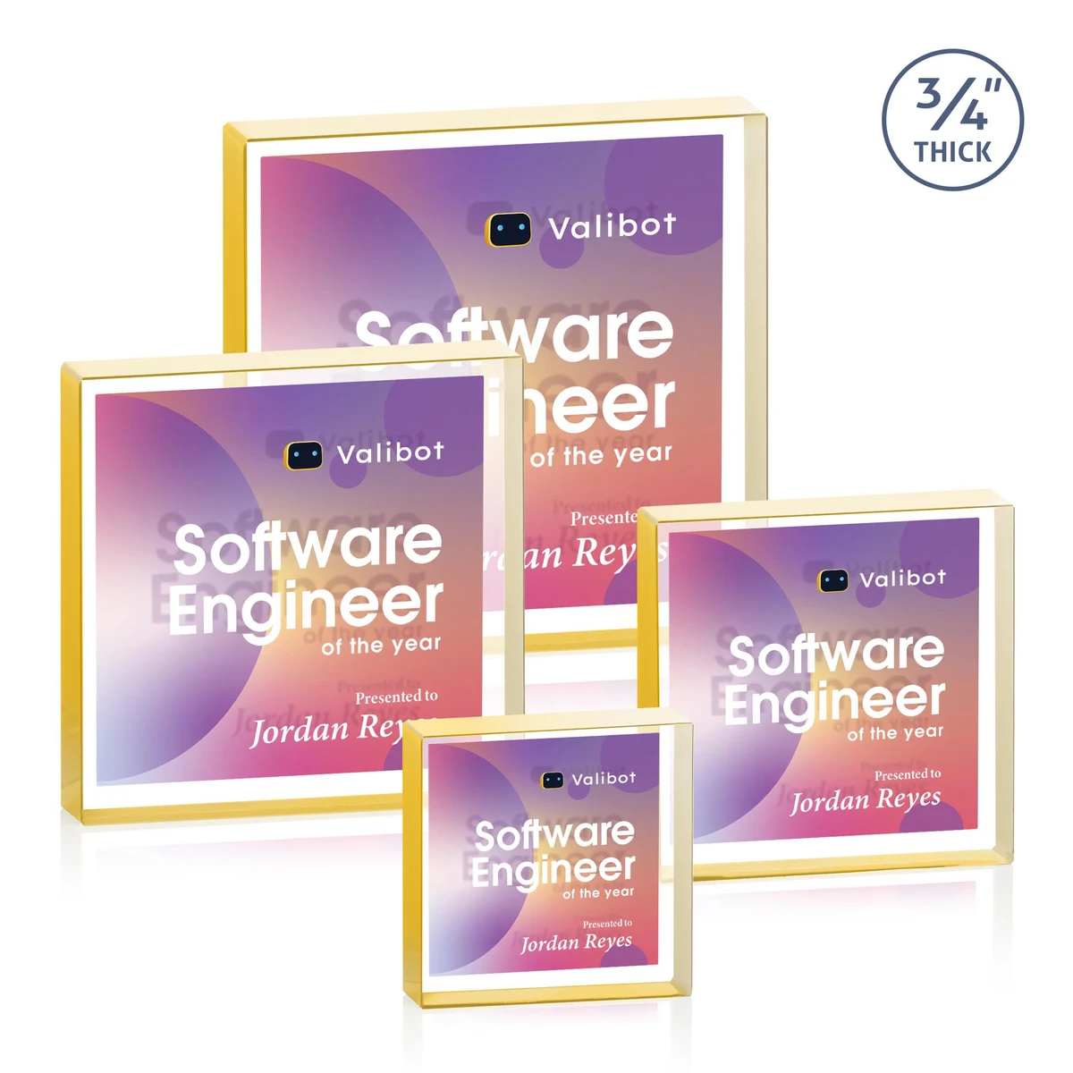 Upton Square VividPrint™ Double Sided Award - Gold 1