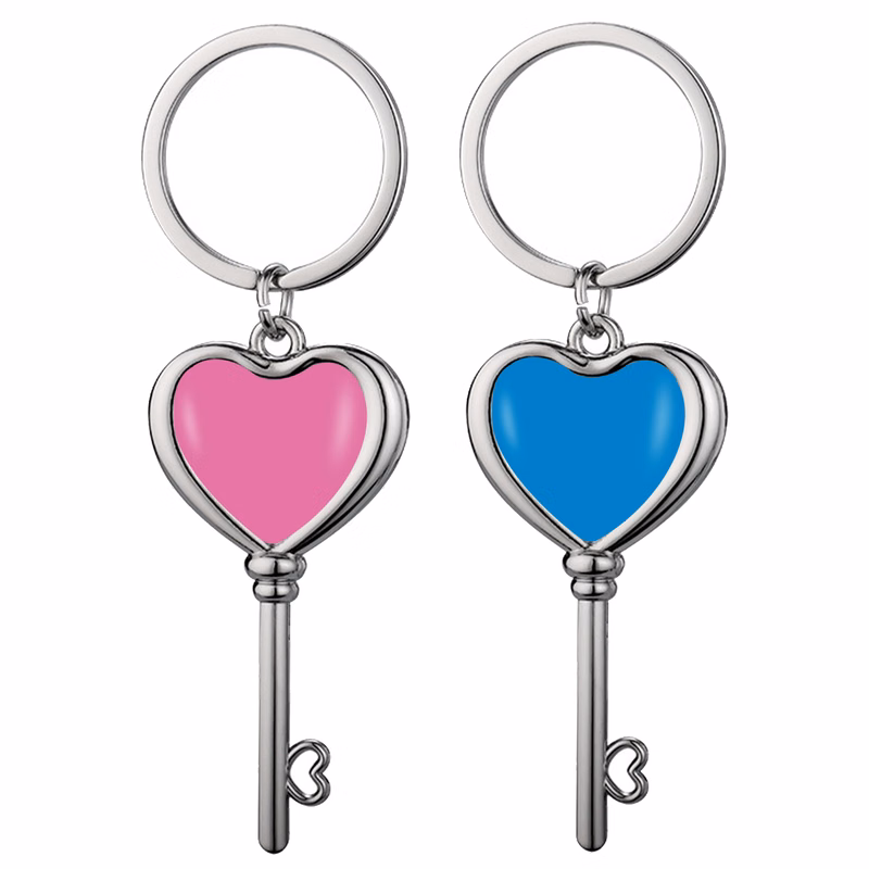 Heart-Shaped Metal Keychain for Gifts and Promotions