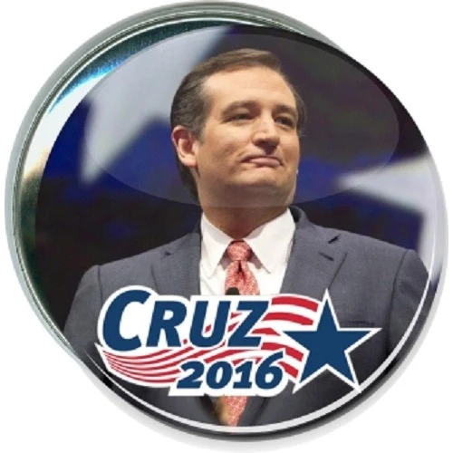 Ted Cruz 2016, Stars and Stripes Political Button 1