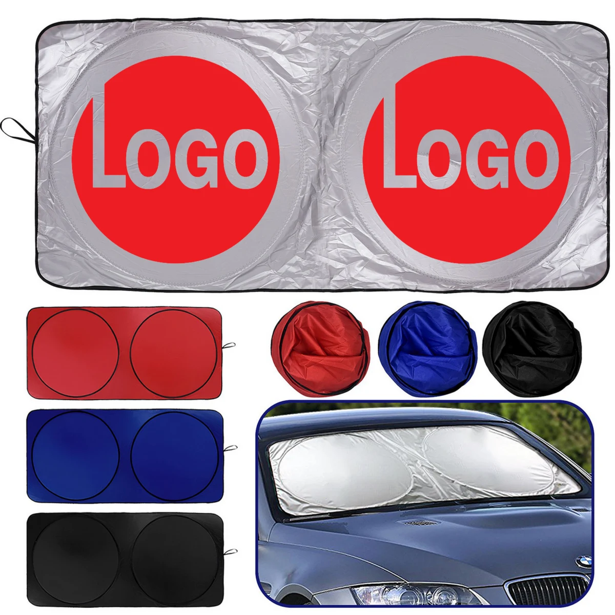 MOQ50 Car Folding Front Windshield Sunshade 28" L x 59" W 1