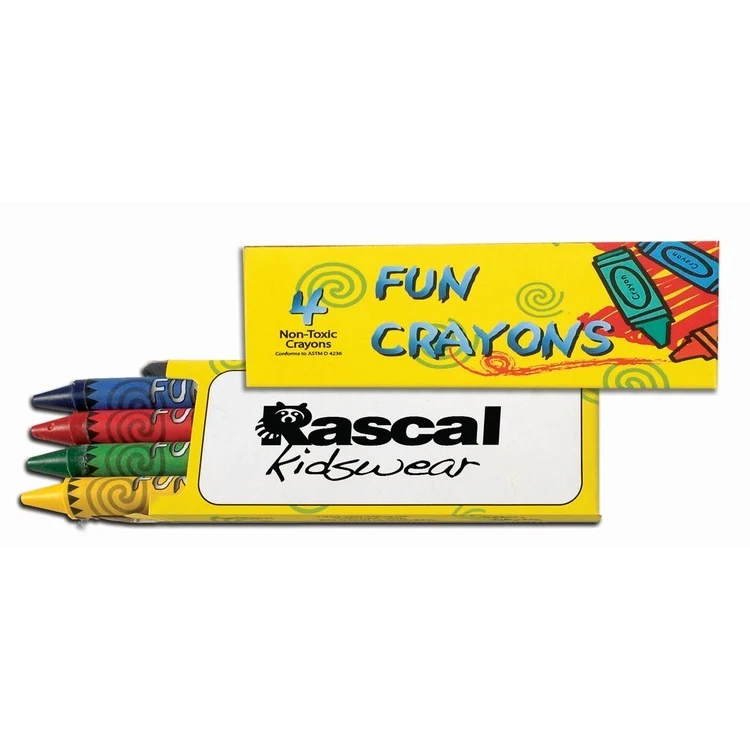 4 Pack Crayons w/Imprinted Box 1