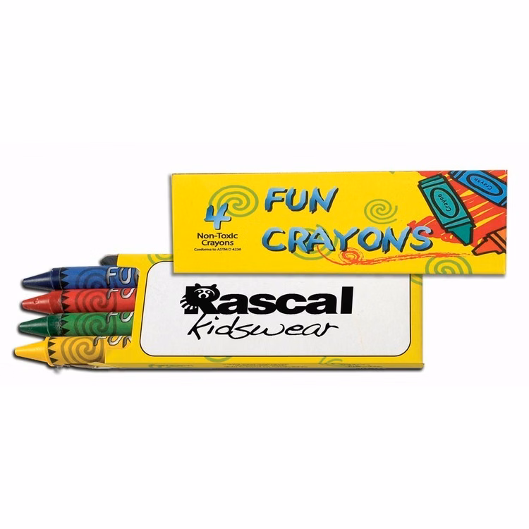 4 Pack Crayons w/Imprinted Box