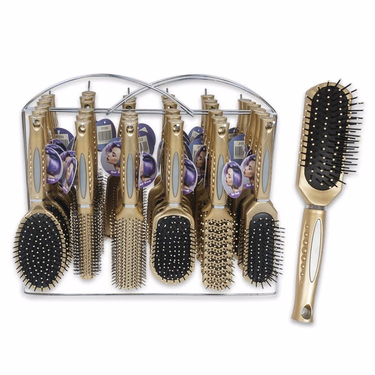 Hair Brushes with Wire Rack - Champagne Beige