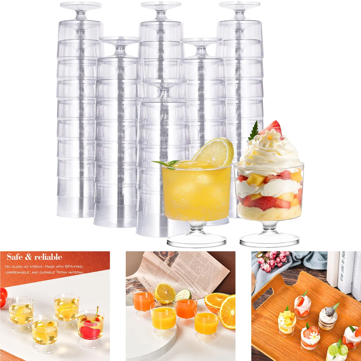 2 Oz Clear Plastic Wine Glasses 1