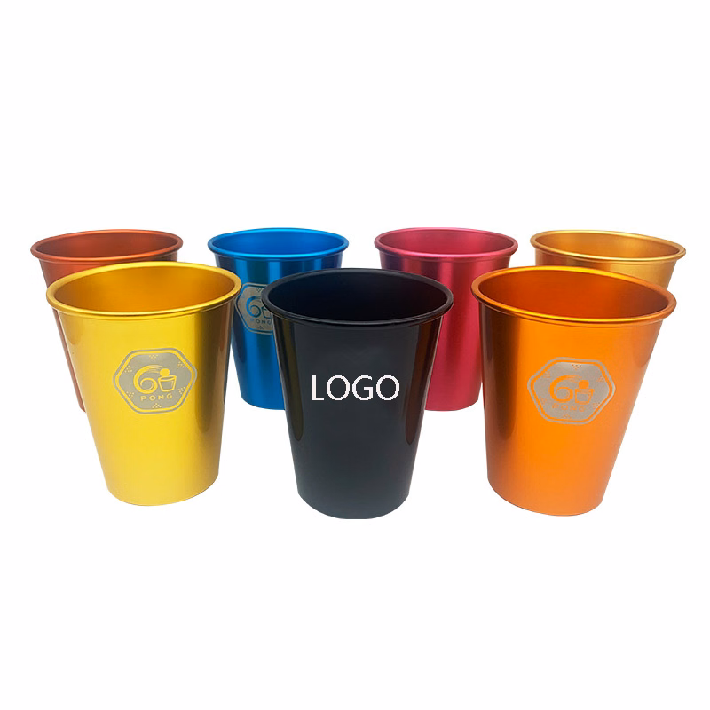 16oz Anodized Reusable Aluminum Restaurant Tumblers Travel Mug