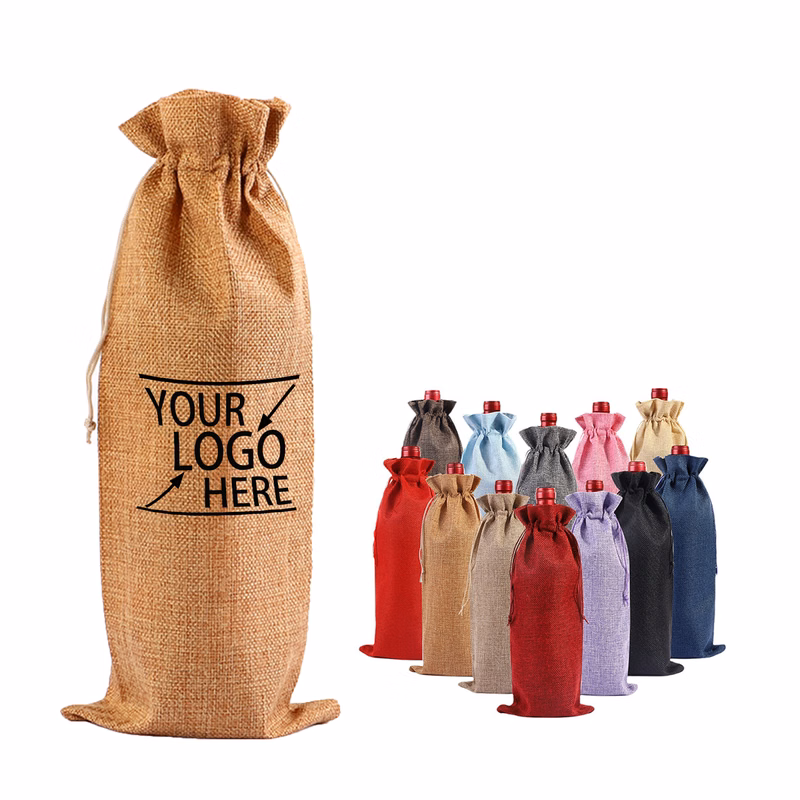 Linen-Inspired Wine Bag