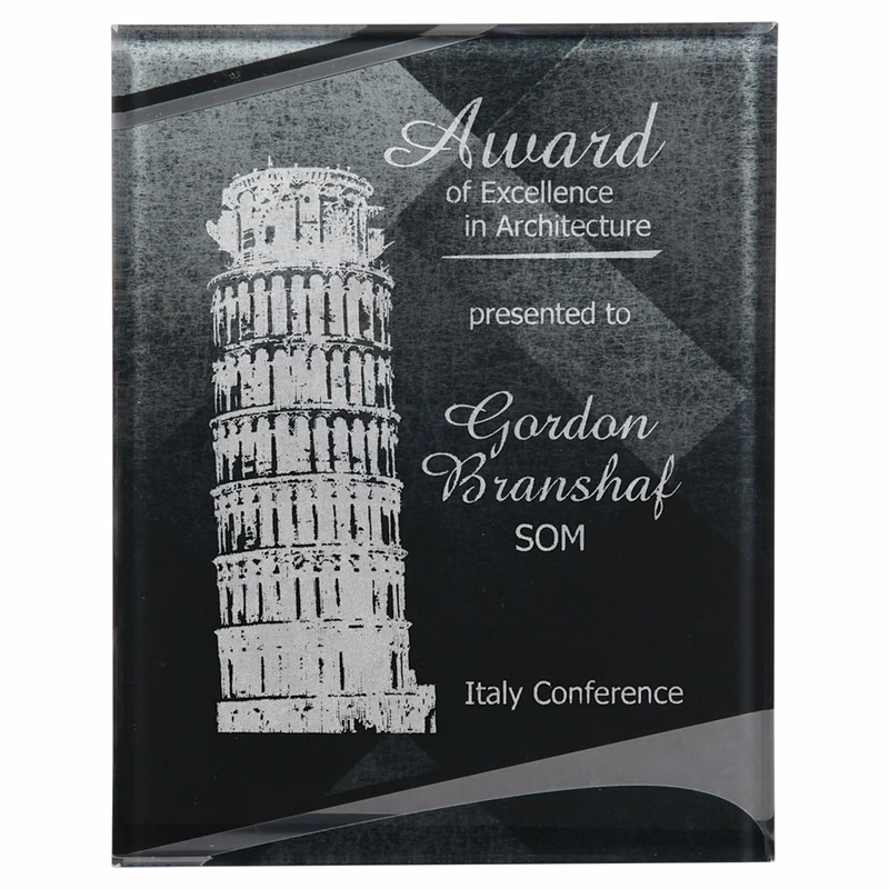 7.75" x 9.75" Black & Silver Apex Plaque Award