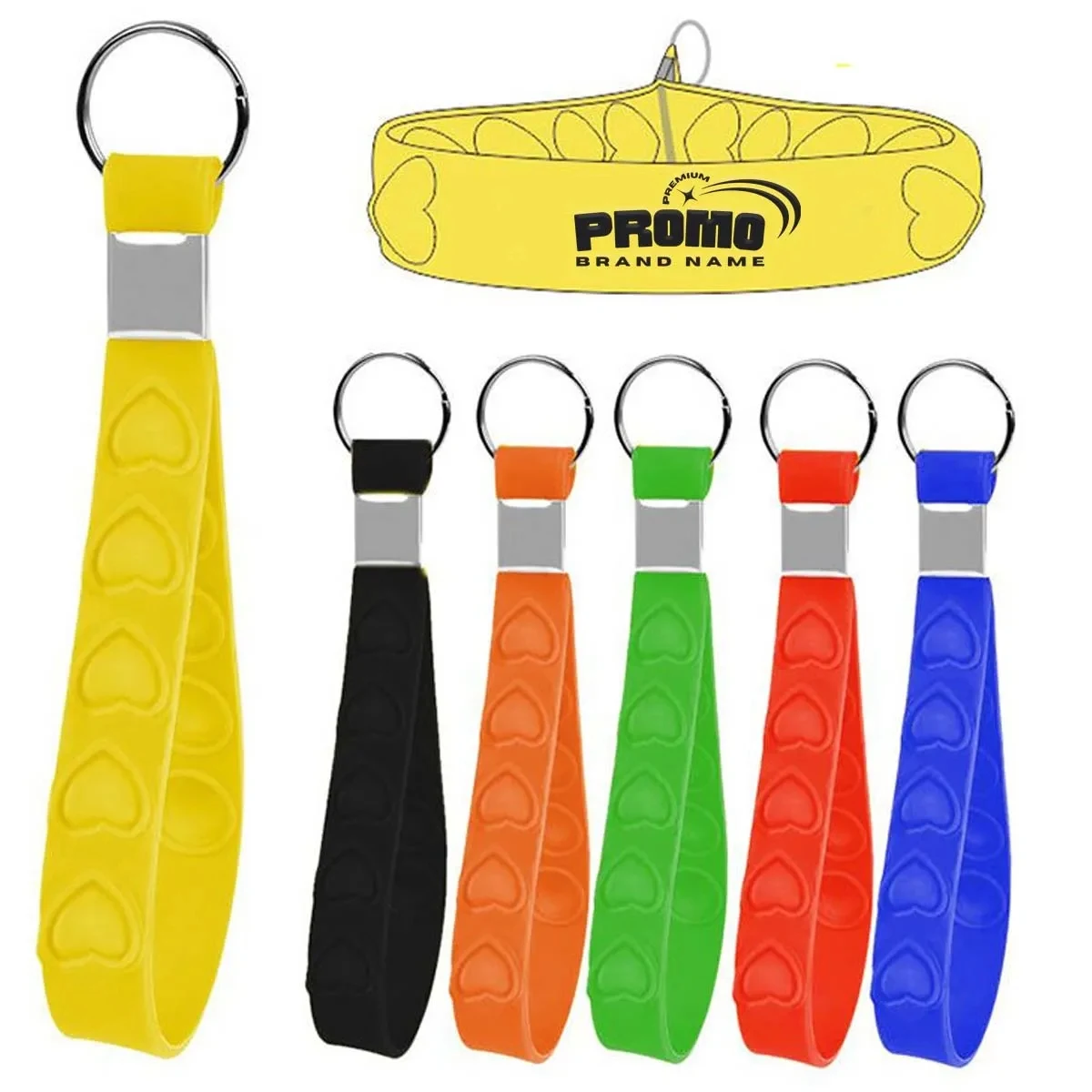 Custom Branded Silicone Keychain Wristband 1