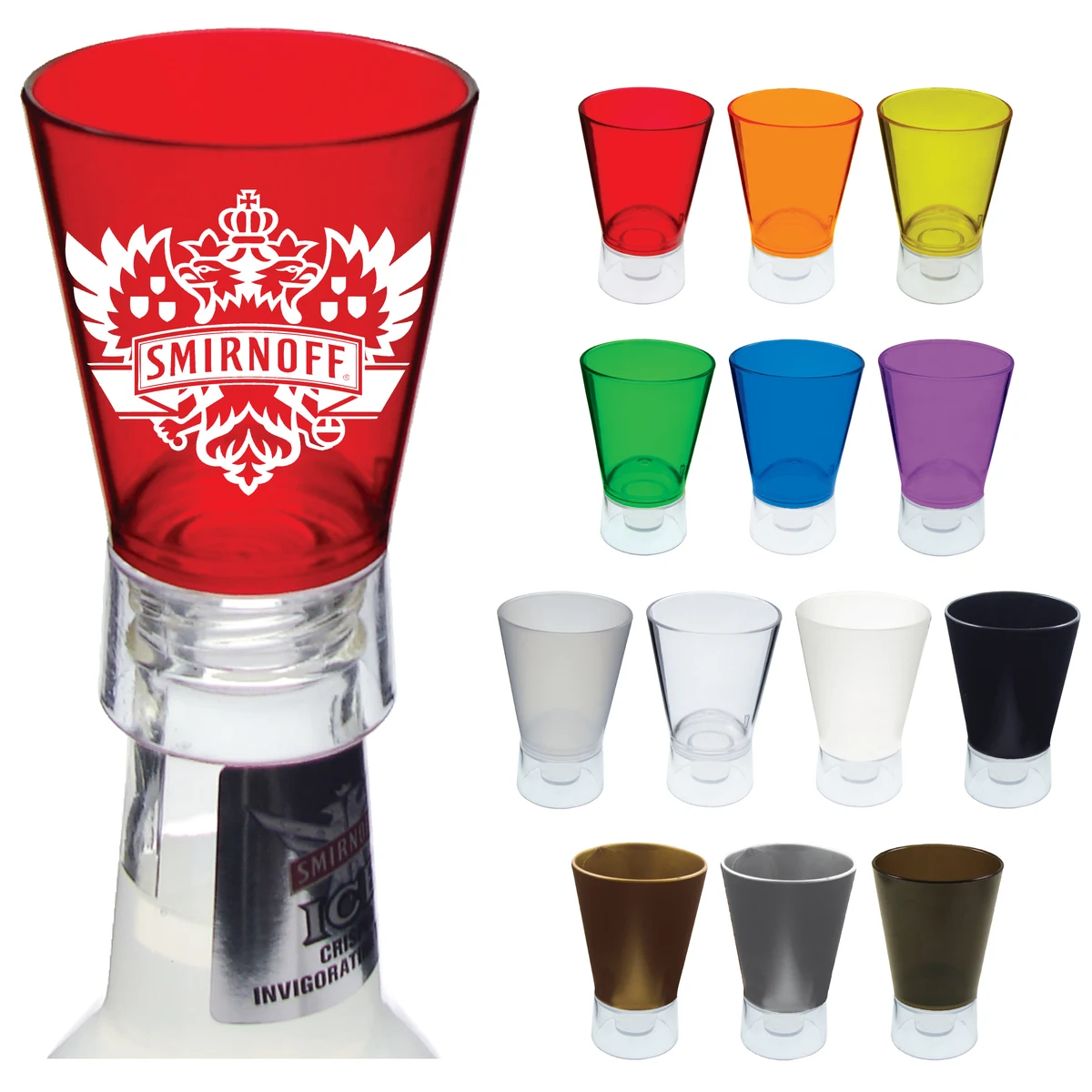 1.5oz Plastic Bottle Top Sidecar Shot Glass 1