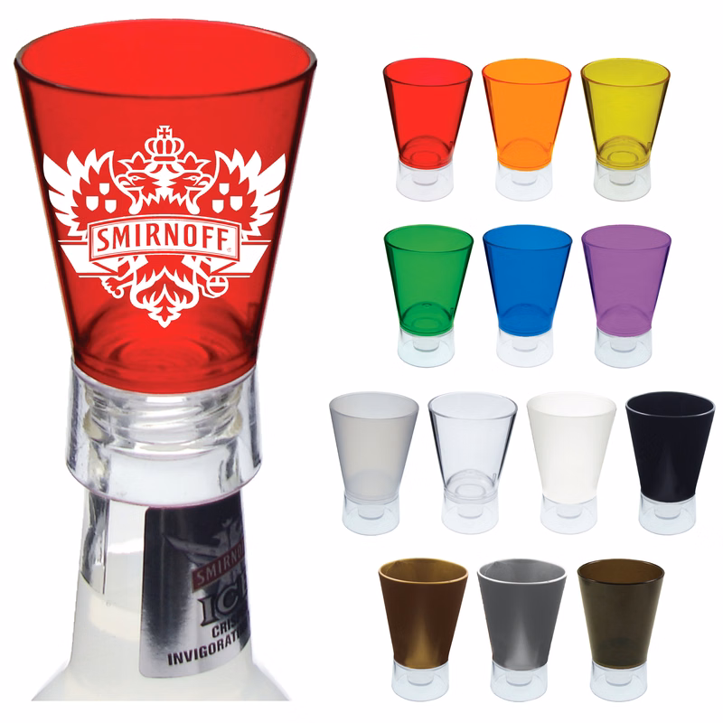 1.5oz Plastic Bottle Top Sidecar Shot Glass
