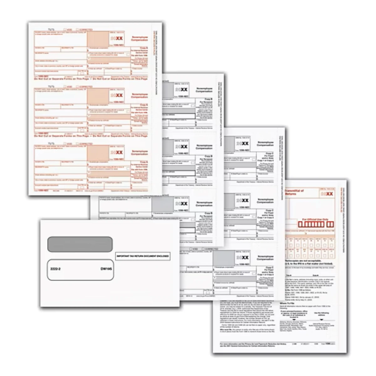 1099 NEC Set, 5 Parts w/ Envelopes - 50 sets/pk 1
