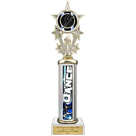 Trophy, 12" Action Matrix Dance Blue 1 column, 1