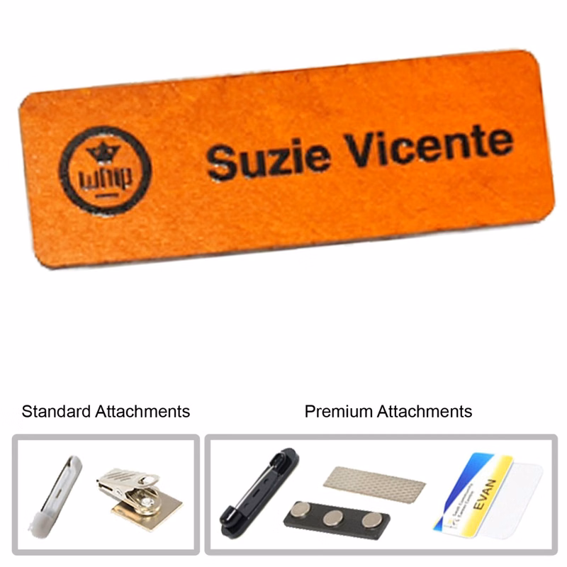 3"W x 1"H Printed Wood Badge