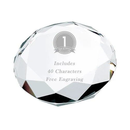 Crystal circle Facet Paperweight 3.5" 1
