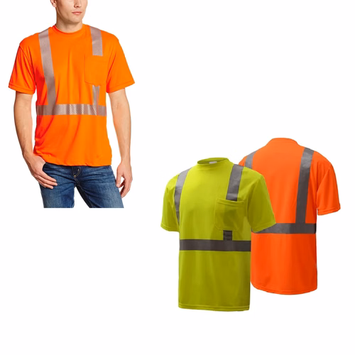 VISIPRO Short Sleeve Reflective Safety T-Shirt - Poly-Cotton Pique