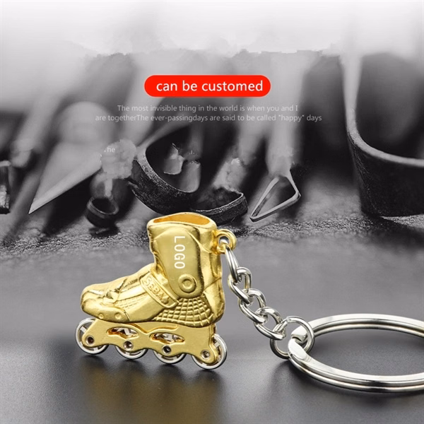 Custom 3D Roller Skate Key Ring with Rotating Design — Sports Recreation Promo