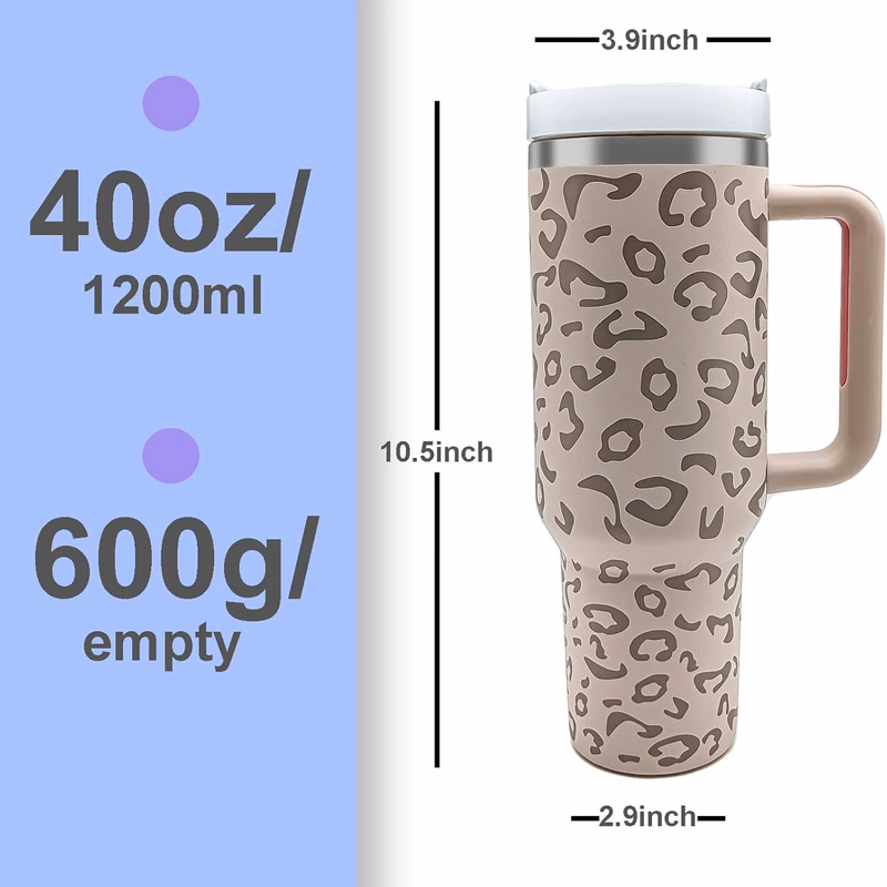 40 oz Leopard Print Water Bottle