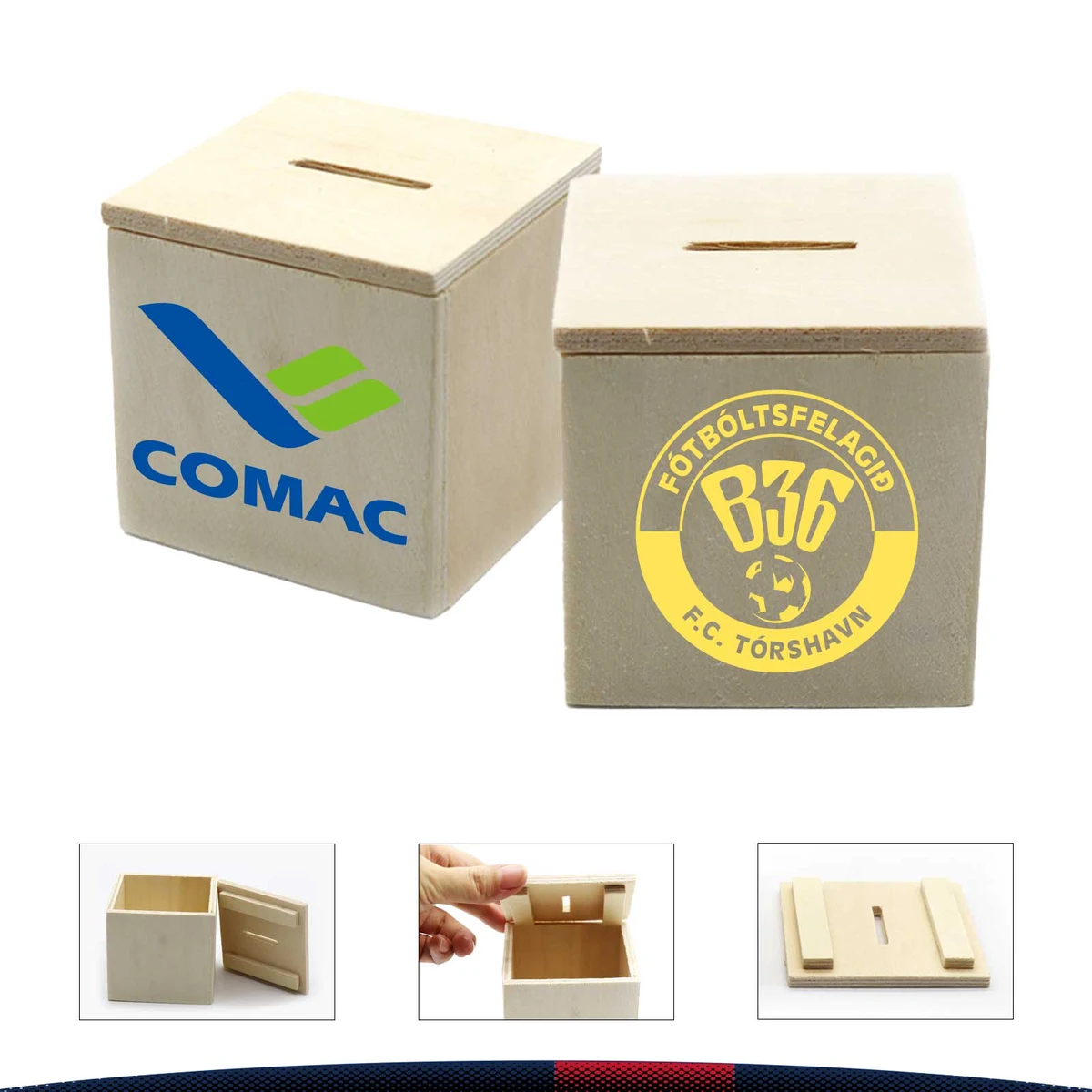 Square Wooden Money Box 1
