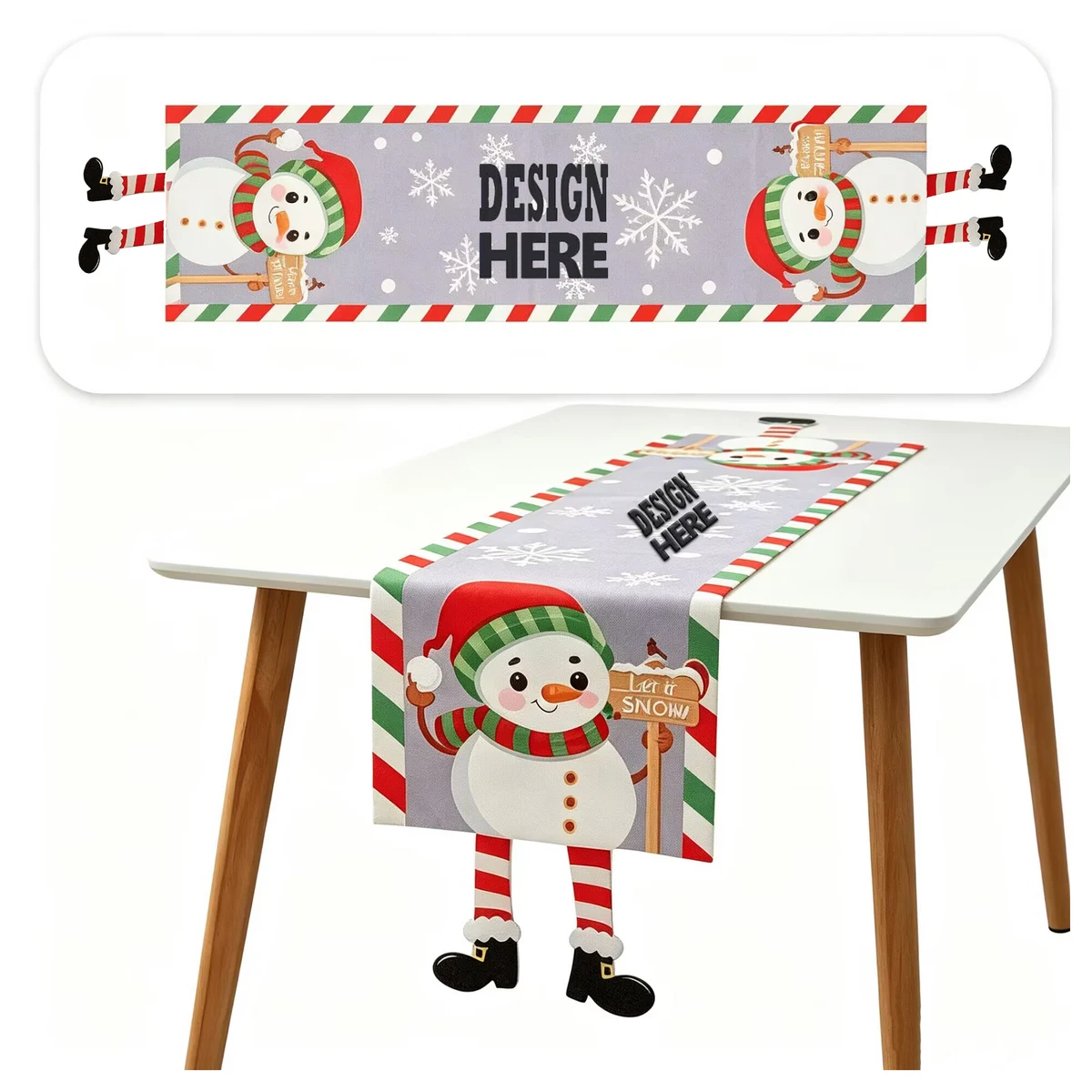 Christmas Snowman Table Runner For Holiday Decor 1