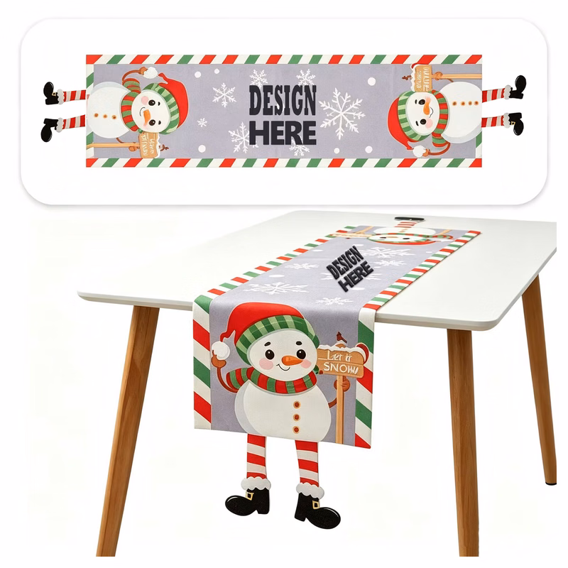 Christmas Snowman Table Runner For Holiday Decor
