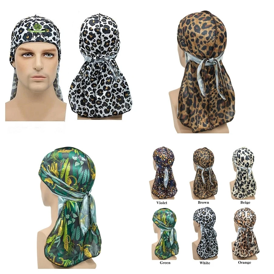 Silky Leopard-print Headwrap Cap 1